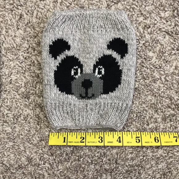 Panda Bear Boot Cuffs Gray/Grey and Black Winter - Picture 4 of 7